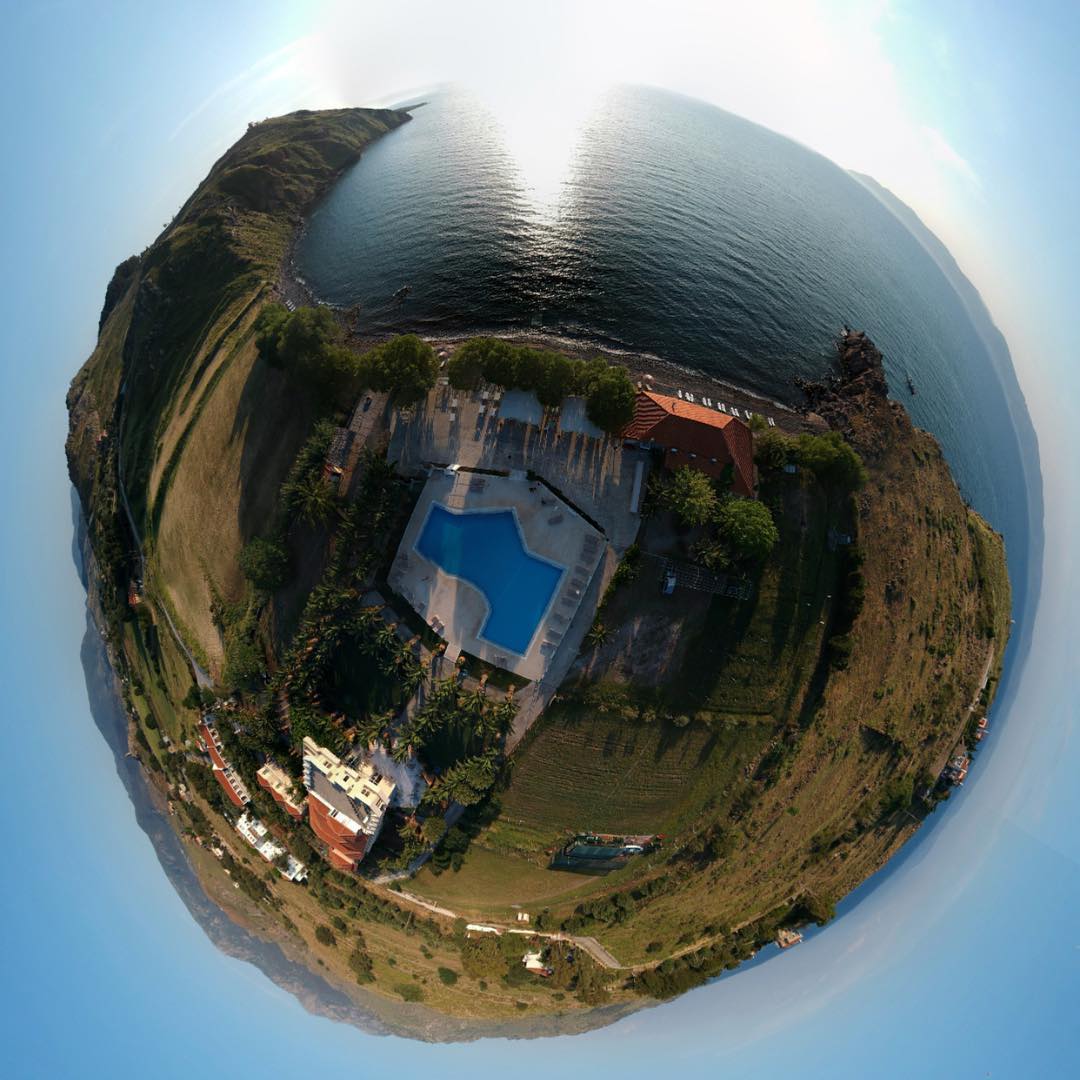 Lesvos planet! This is a 360 degree photo stitched together from many photos the drone …