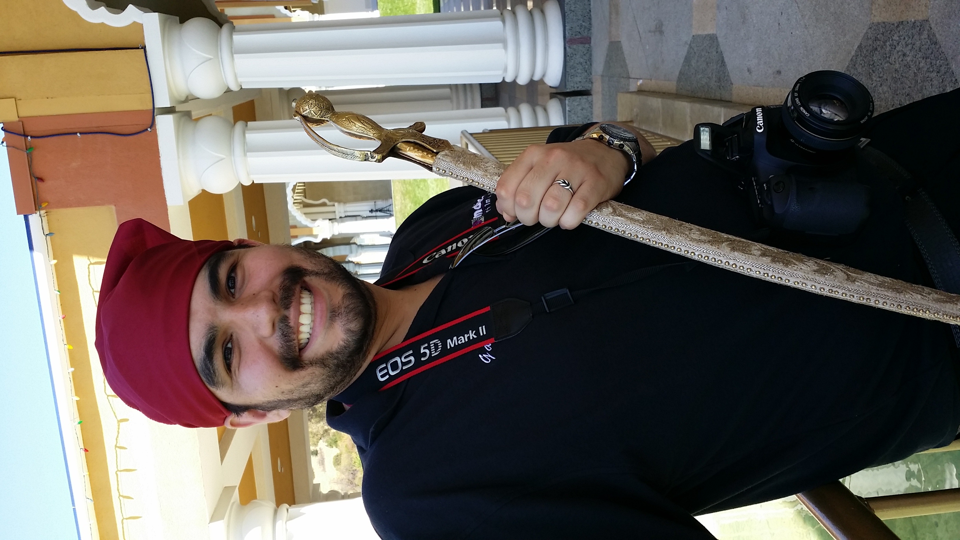 Sword, camera, head-wrap — Indian wedding, July 2014