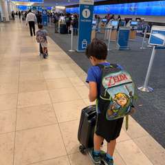 Got the boys luggage scooters!